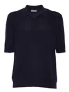 Ballantyne Short-sleeve Waffle-knit Polo Shirt In Blue