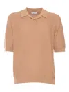 Ballantyne Textured Knit Short-sleeved Polo In Brown