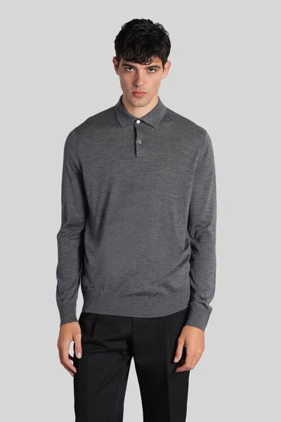 Ballantyne Polo In Grey Wool In Gray