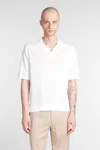 Ballantyne Knit Short-sleeved Polo With Structured Collar In White