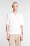 Ballantyne Knit Short-sleeved Polo With Structured Collar In White