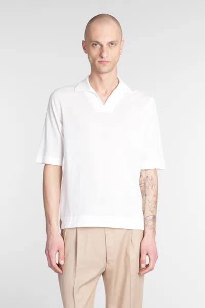 BALLANTYNE POLO IN WHITE COTTON