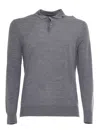 Ballantyne Polo Neck Pullover In Grey