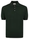 Ballantyne Polo Neck Pullover With Classic Button Front In Green
