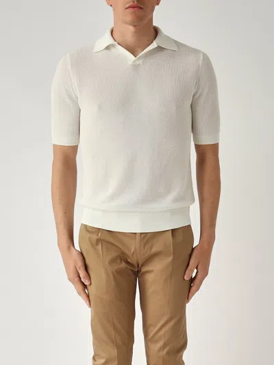 Ballantyne Polo Skipper Ribs Con Coste In Rilievo Polo In White