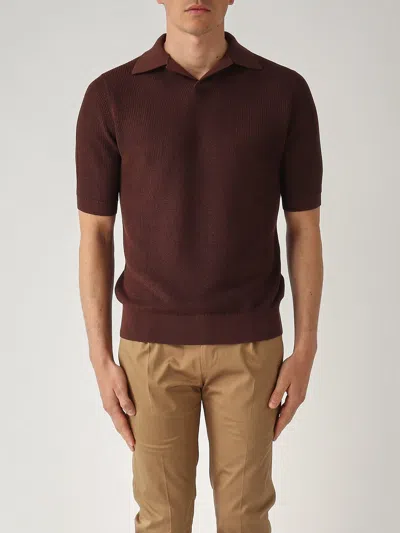 Ballantyne Polo Skipper Ribs Con Coste In Rilievo Polo In Cioccolato