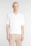 Ballantyne Knit Short-sleeved Polo With Structured Collar In White