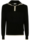 Ballantyne Ribbed-knit Cotton Jumper In Black
