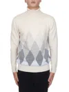 Ballantyne Diamond-shaped Cashmere Turtleneck Sweater In Neutral