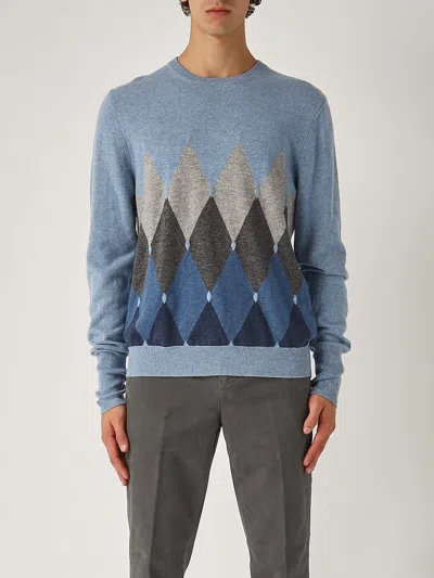 Ballantyne Pullover Girocollo Cachemire Sweater In Blue