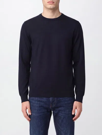 Ballantyne Pure Wool Long-sleeved Crewneck Jumper In Blue