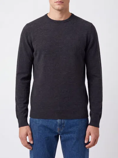 Ballantyne Pure Wool Long-sleeved Crewneck Jumper In Gray