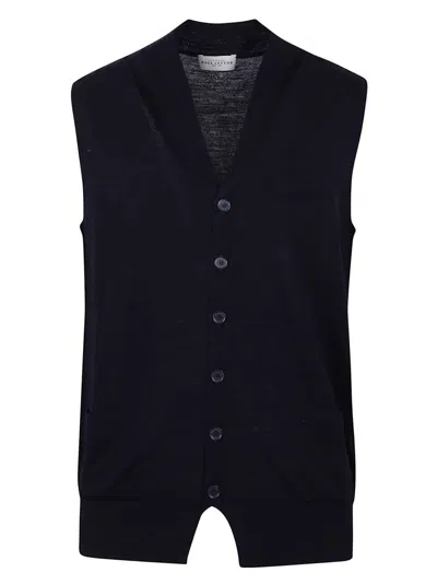 Ballantyne Pure Wool Waistcoat In Black