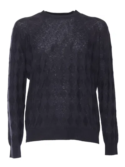 Ballantyne R Neck Pullover In Blue