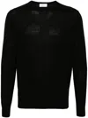 Ballantyne R Neck Pullover In Black