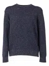 Ballantyne Lightweight Round Neck Pullover In Blue