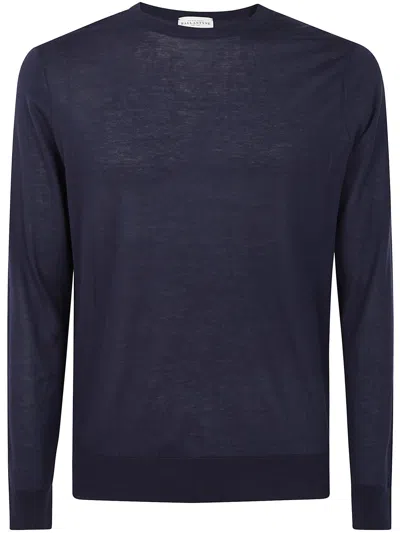 Ballantyne R Neck Pullover In Blue