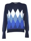 Ballantyne Argyle-intarsia Sweater In Blue