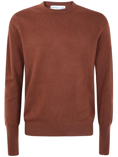 Ballantyne R Neck Pullover In Brown