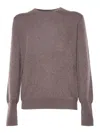 Ballantyne R Neck Pullover In Brown