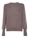 Ballantyne R Neck Pullover In Brown