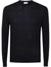 Ballantyne R Neck Pullover In Blue