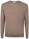 Ballantyne Round Neck Pullover In Brown
