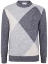Ballantyne Diamond-pattern Wool Sweater In Gray
