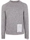 Ballantyne Raglan-sleeve Knitted Sweater In Gray