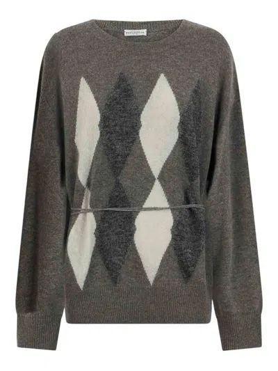 Ballantyne R Neck Pullover In Gray