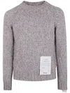 Ballantyne Raglan-sleeve Knitted Sweater In Gray