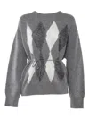 Ballantyne R Neck Pullover In Gray