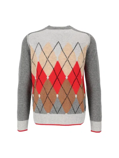 Ballantyne R Neck Pullover In Gray
