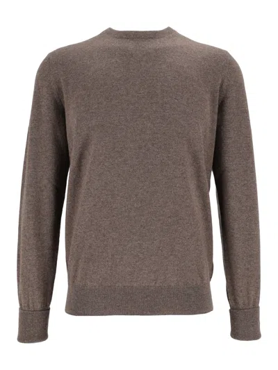 Ballantyne R Neck Pullover In Brown