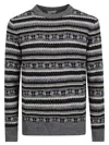 Ballantyne R Neck Pullover In Multi
