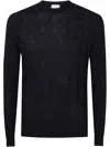 Ballantyne R Neck Pullover In Navy