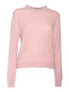 Ballantyne R Neck Pullover In Pink