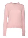 Ballantyne R Neck Pullover In Pink