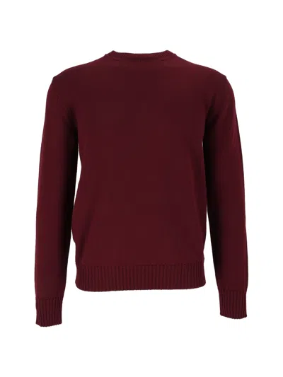 Ballantyne R Neck Pullover In Burgundy