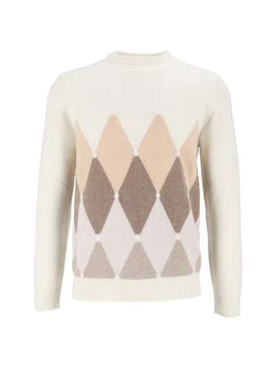 Ballantyne R Neck Pullover In White