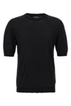 Ballantyne Black R Neck Sweater In Black