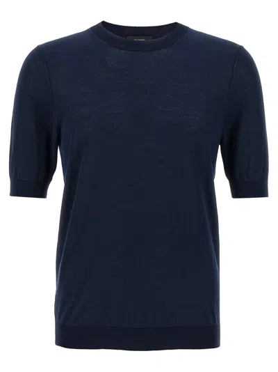 Ballantyne R Neck Sweaters And Cardigans In Blue