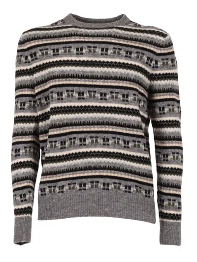 Ballantyne R Neck Sweater In Gray