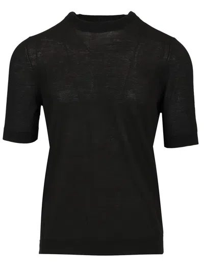 Ballantyne R Neck T-shirt Slim Fit Cotone Verde Chiaro In Black