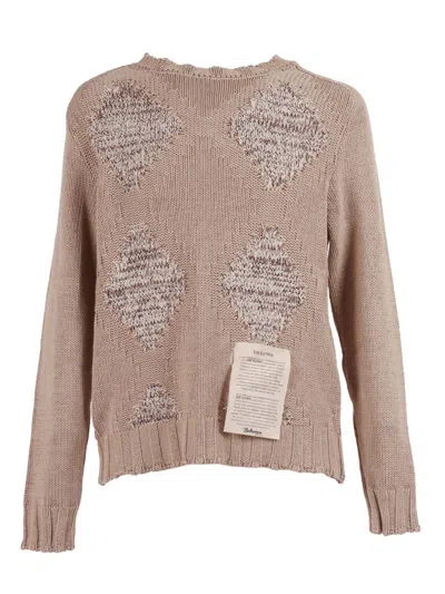 Ballantyne R Neck Pullover In Brown
