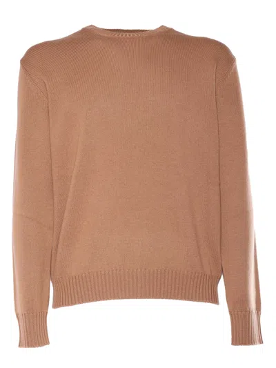 Ballantyne R Neck Pullover In Brown