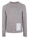 Ballantyne Raglan-sleeve Knitted Sweater In Gray