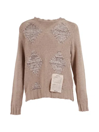 Ballantyne Raw Diamond Intarsia-knit Sweater In Neutral