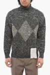 Ballantyne Raw Diamond Turtleneck Cashmere Sweater In Multi