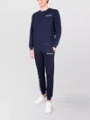 Ballantyne Ribbed Crewneck Sweater With Long Sleeves In Blue